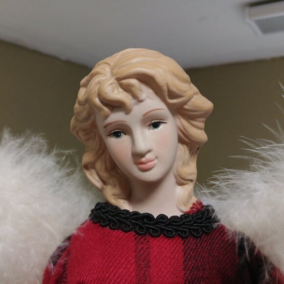 16" Plaid Angel Christmas Tree Topper / Ornament - Picture 1 of 6